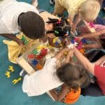 Sensory bin with children.